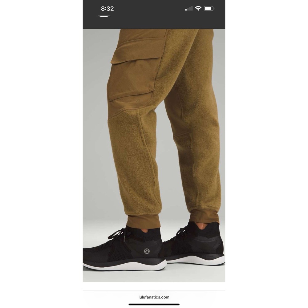 Lululemon Fleece High Rise Cargo Jogger Women Sz 12 (Waist 32-35) Black (No Tag) - Picture 15 of 16